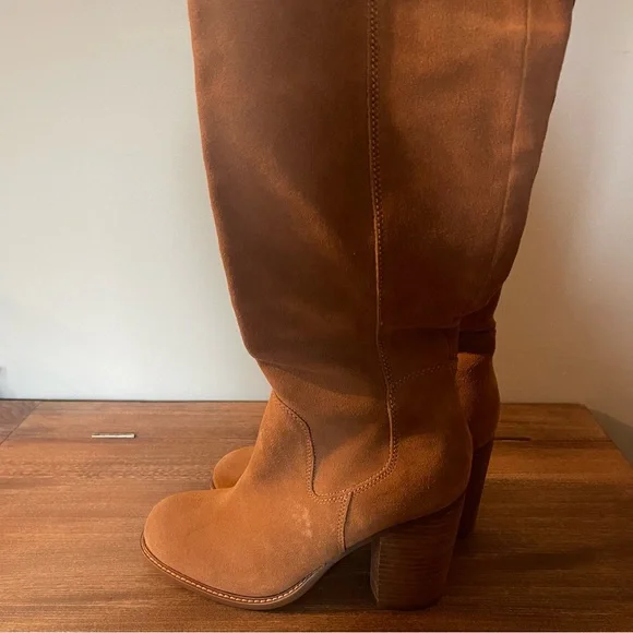 Kelsey Dagger Brooklyn Tan Suede Over the Knee Boots Sz 8.5 Fall Western Chic - Picture 6 of 11